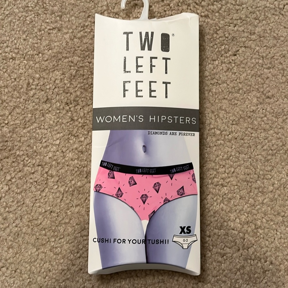 NWT Two Left Feet DIAMONDS 💎 ARE FOREVER Women's Cotton Hipsters Underwear,XS